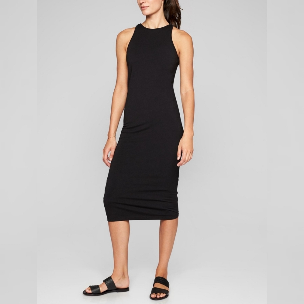 Athleta Black Bodycon Midi Dress Size XXS